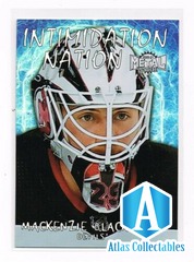 2020-21 Skybox Metal Universe Intimidation Nation #IN-5 Mackenzie Blackwood